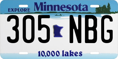 MN license plate 305NBG