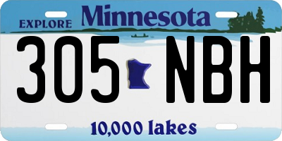 MN license plate 305NBH