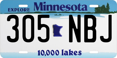 MN license plate 305NBJ