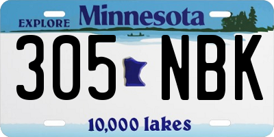 MN license plate 305NBK