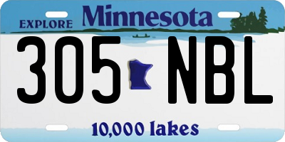 MN license plate 305NBL