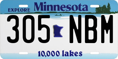 MN license plate 305NBM