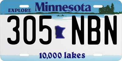 MN license plate 305NBN