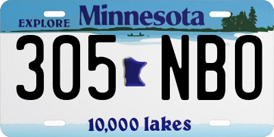 MN license plate 305NBO