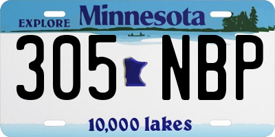 MN license plate 305NBP
