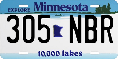 MN license plate 305NBR