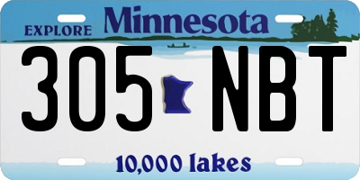 MN license plate 305NBT