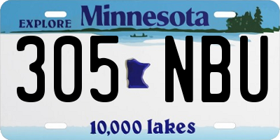 MN license plate 305NBU