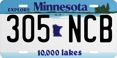 MN license plate 305NCB