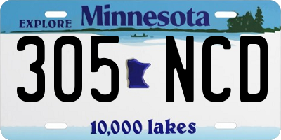 MN license plate 305NCD