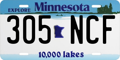 MN license plate 305NCF