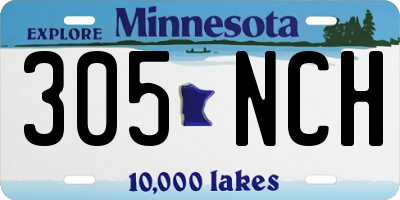 MN license plate 305NCH
