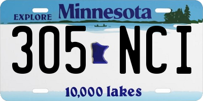 MN license plate 305NCI