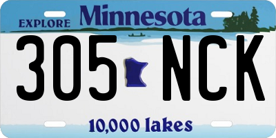 MN license plate 305NCK