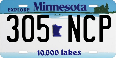 MN license plate 305NCP