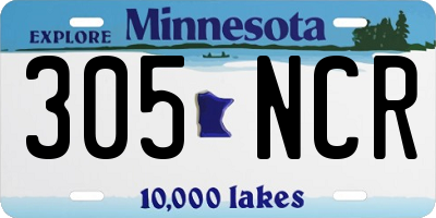 MN license plate 305NCR