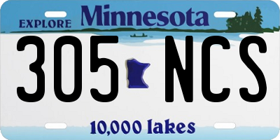 MN license plate 305NCS