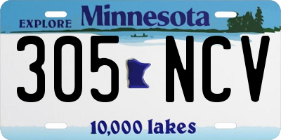 MN license plate 305NCV