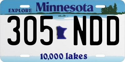 MN license plate 305NDD