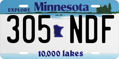 MN license plate 305NDF