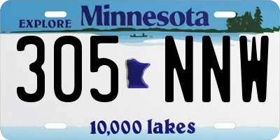 MN license plate 305NNW