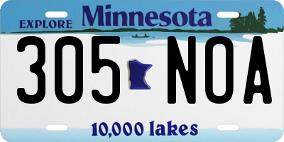 MN license plate 305NOA