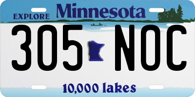 MN license plate 305NOC