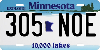 MN license plate 305NOE