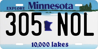 MN license plate 305NOL