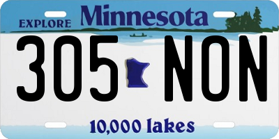 MN license plate 305NON