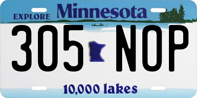 MN license plate 305NOP