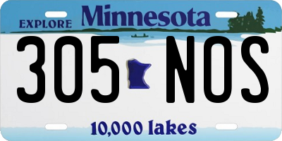 MN license plate 305NOS
