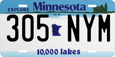 MN license plate 305NYM