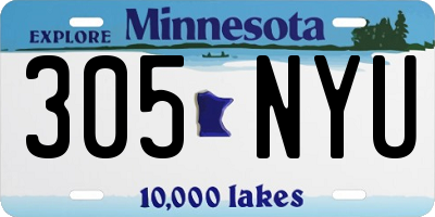 MN license plate 305NYU