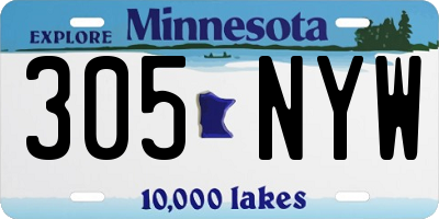 MN license plate 305NYW