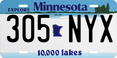 MN license plate 305NYX