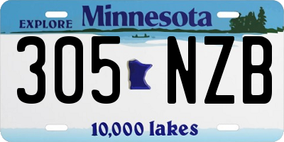 MN license plate 305NZB