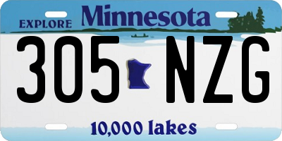 MN license plate 305NZG
