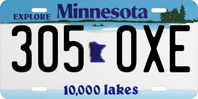 MN license plate 305OXE