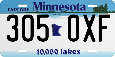 MN license plate 305OXF