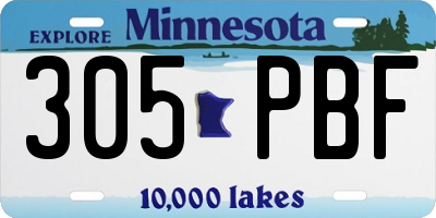 MN license plate 305PBF