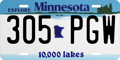 MN license plate 305PGW