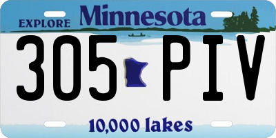 MN license plate 305PIV