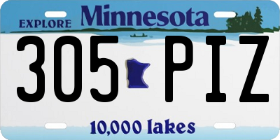 MN license plate 305PIZ
