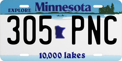 MN license plate 305PNC