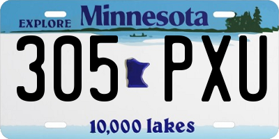 MN license plate 305PXU