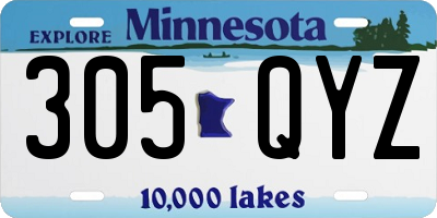 MN license plate 305QYZ