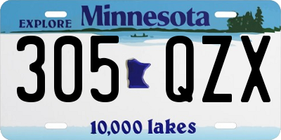 MN license plate 305QZX