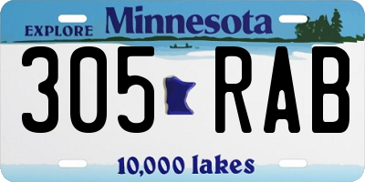 MN license plate 305RAB