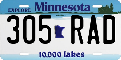 MN license plate 305RAD